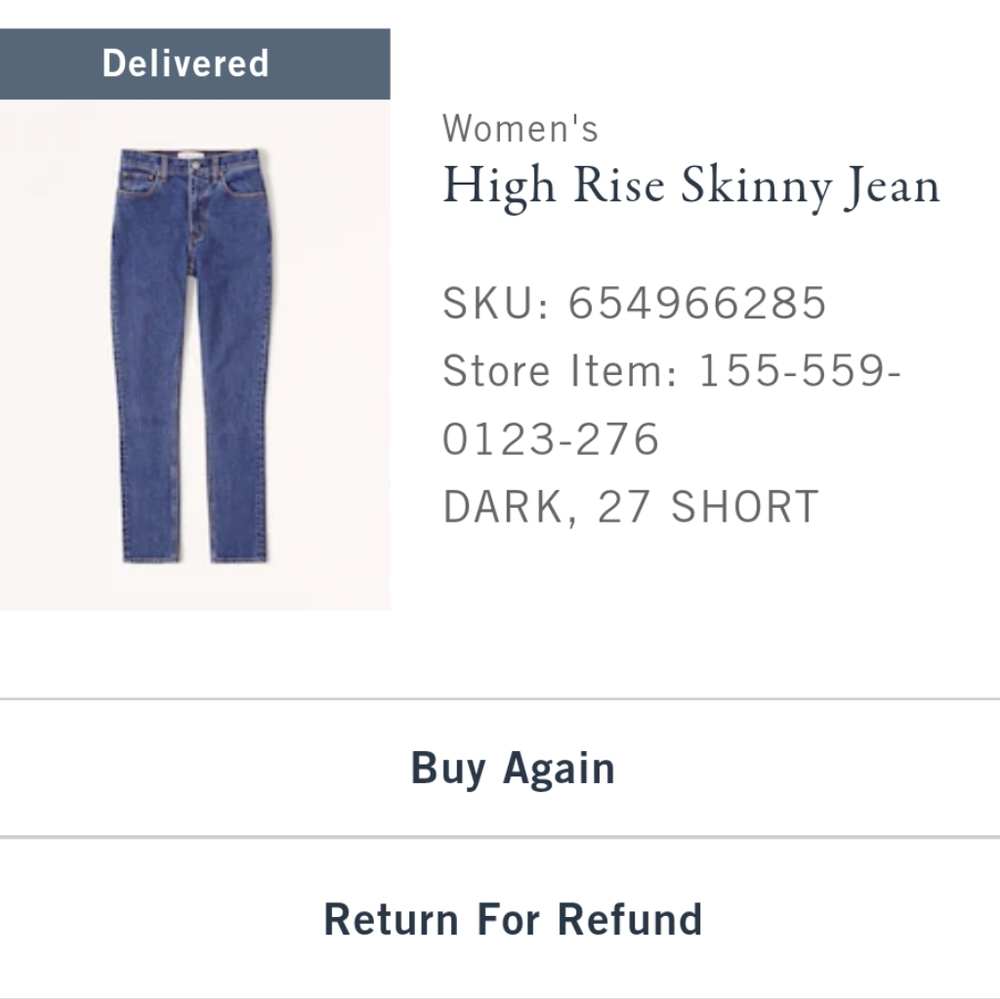 Abercrombie skinny high rise jeans